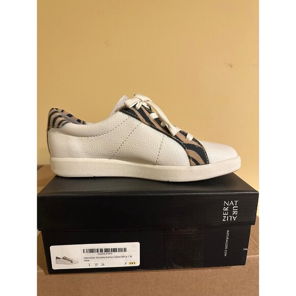 Naturalizer Women's Karine Oxford Sneaker Low Top Side Zip White Size 7M - Picture 5 of 5